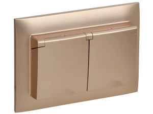 SKANDY Розетка 2-местная и крышкой 16А в сборе IP44 SK-R12Sa песочный IEK