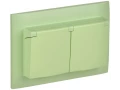 SKANDY Розетка 2-местная и крышкой 16А в сборе IP44 SK-R12G мятный IEK
