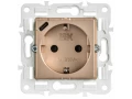 SKANDY Розетка с заземлением с защитными шторками 16А с USB C 18Вт SK-R17Sa песочный IEK
