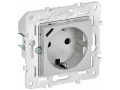 SKANDY Розетка с заземлением с защитными шторками 16А с USB C 18Вт SK-R17S серебряный IEK