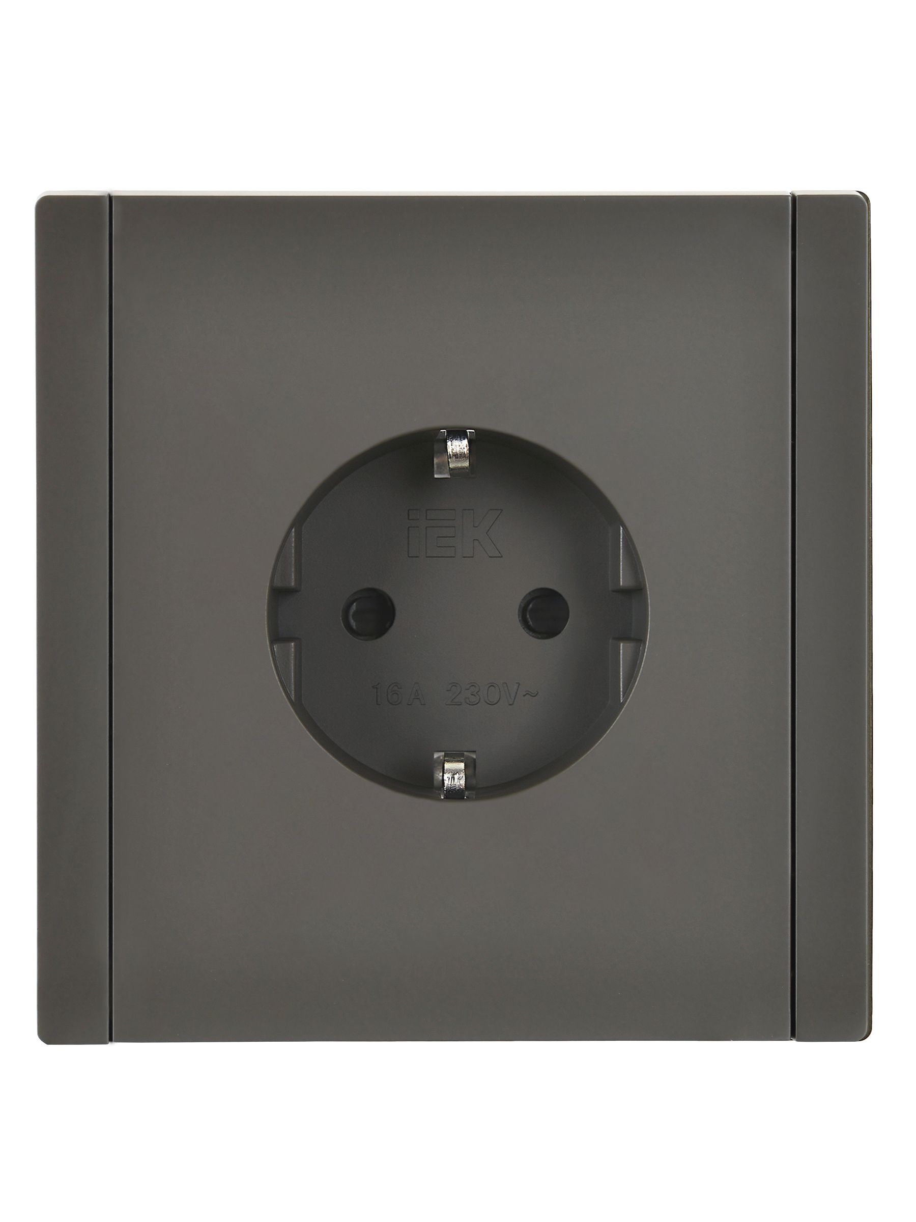 FORTE&PIANO Розетка 1-местная с заземлением с защитными шторками винтовое крепление 16А FP315 серый IEK