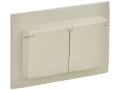 SKANDY Розетка 2-местная и крышкой 16А в сборе IP44 SK-R12B бежевый IEK