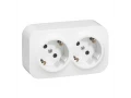 Розетка двойная 2x2К+З без шторок, белая Forix /782413/