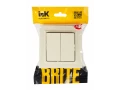 BRITE Выключатель 2-клавишный 10А в сборе ВСP10-2-0-БрКр бежевый ИЭК