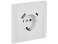 FORTE&PIANO Розетка 1мест с заземлением со шторками винтовое крепл. 16А USB A+C 18Вт FP247 белый ИЭК