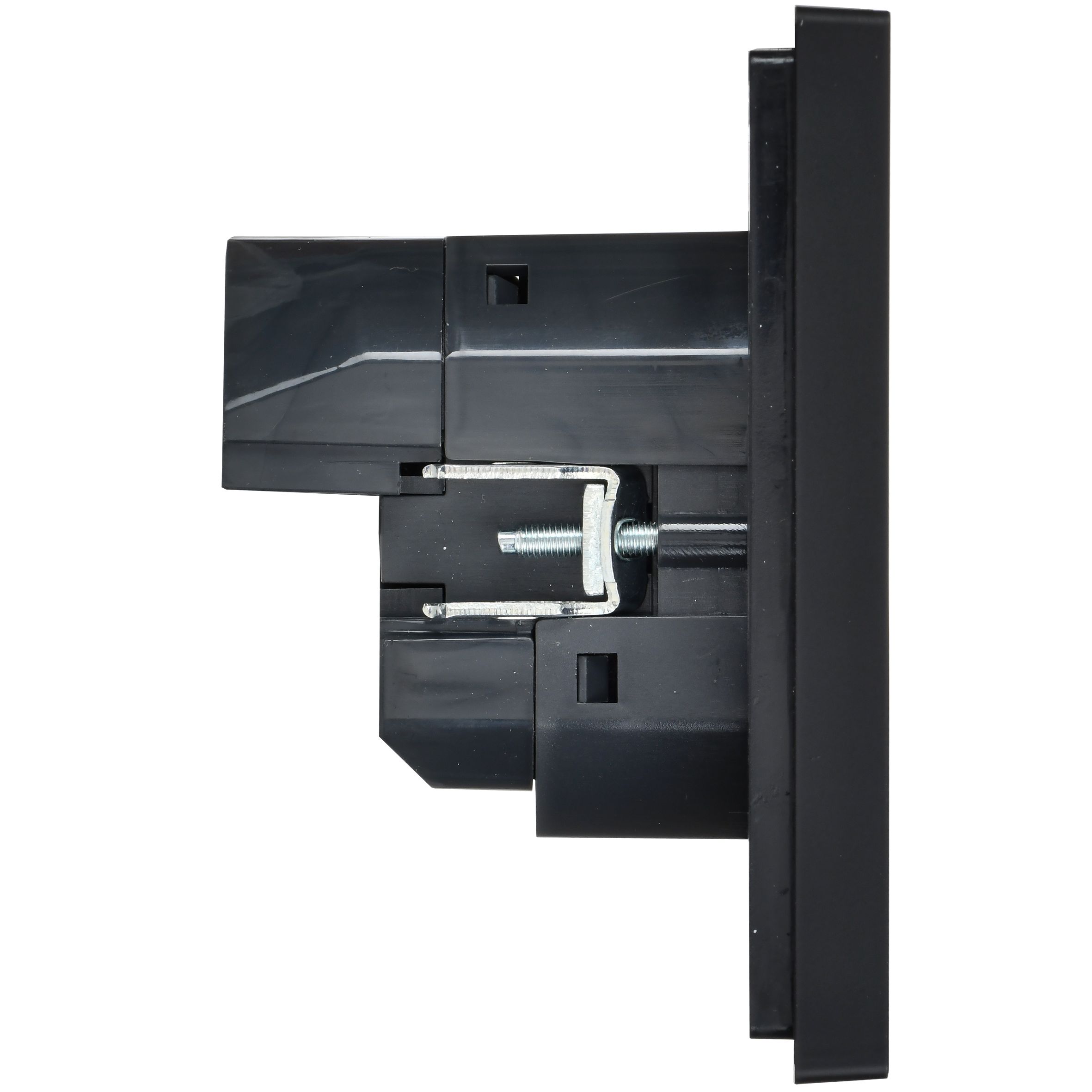 FORTE&PIANO Розетка 1мест с заземлением со шторками винтовое крепл. 16А USB A+C 18ВтFP147 черный ИЭК
