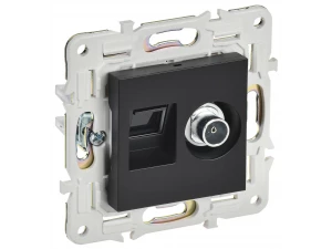 SKANDY Розетка двойная TV+RJ45 кат.5E SK-A14Bl черный IEK