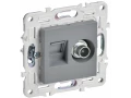 SKANDY Розетка двойная TV+RJ45 кат.5E SK-A14Gr серый IEK