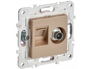 SKANDY Розетка двойная TV+RJ45 кат.5E SK-A14Sa песочный IEK
