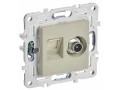 SKANDY Розетка двойная TV+RJ45 кат.6 SK-A15B бежевый IEK
