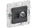SKANDY Розетка двойная TV+RJ45 кат.6 SK-A15T титан IEK