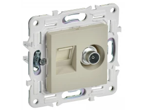 SKANDY Розетка двойная TV+RJ45 кат.5E SK-A14B бежевый IEK