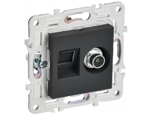 SKANDY Розетка двойная TV+RJ45 кат.5E SK-A14G графит IEK