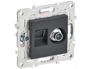 SKANDY Розетка двойная TV+RJ45 кат.5E SK-A14T титан IEK