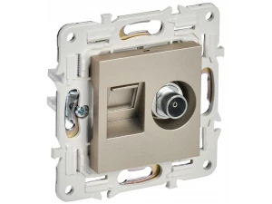 SKANDY Розетка двойная TV+RJ45 кат.6 SK-A15Sh шампань IEK