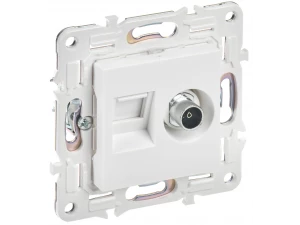 SKANDY Розетка двойная TV+RJ45 кат.5E SK-A14W арктический белый IEK