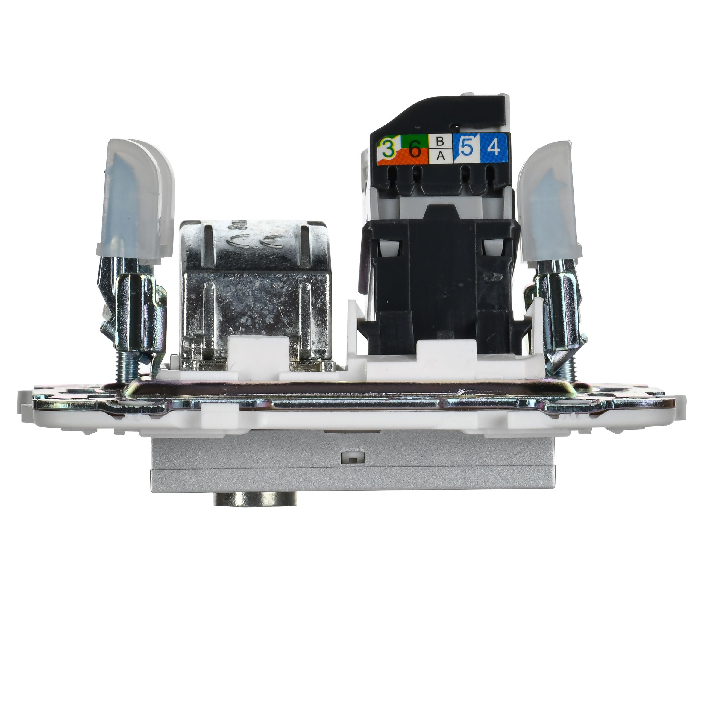 SKANDY Розетка двойная TV+RJ45 кат.5E SK-A14S серебряный IEK