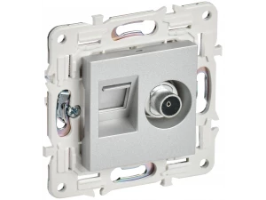 SKANDY Розетка двойная TV+RJ45 кат.5E SK-A14S серебряный IEK