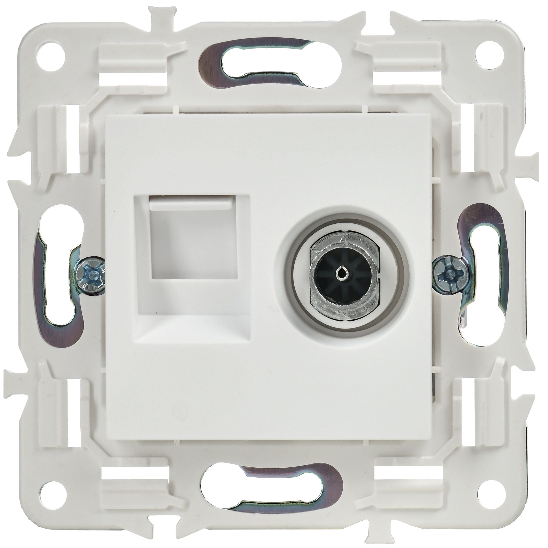 SKANDY Розетка двойная TV+RJ45 кат.6 SK-A15W арктический белый IEK