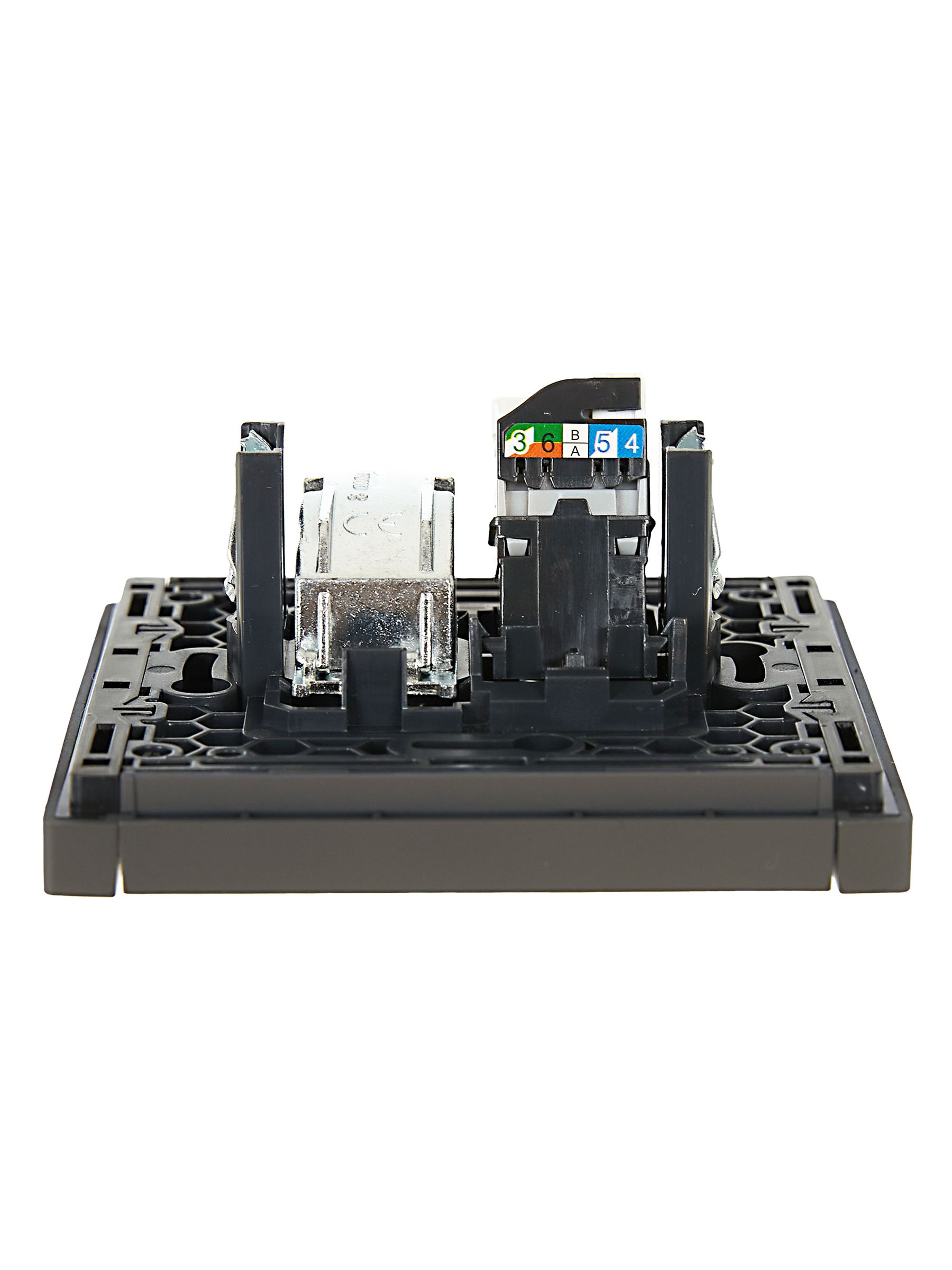 FORTE&PIANO Розетка двойная TV+RJ45 кат.5E FP336 серый IEK