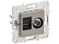 SKANDY Розетка двойная TV+RJ45 кат.5E SK-A14N металл никель IEK