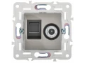 SKANDY Розетка двойная TV+RJ45 кат.5E SK-A14N металл никель IEK