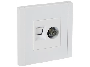 FORTE&PIANO Розетка двойная TV+RJ45 категория 6 FP237 белый ИЭК