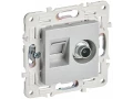 SKANDY Розетка двойная TV+RJ45 кат.6 SK-A15S серебряный IEK