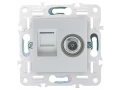 SKANDY Розетка двойная TV+RJ45 кат.6 SK-A15S серебряный IEK