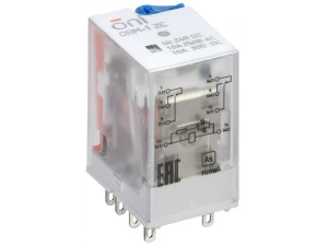 Реле интерфейсное ORM-1 2C 24В DC со светодиодом и тестовой кнопкой ONI