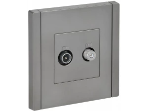 FORTE&PIANO Розетка двойная TV+SAT FP538 сталь IEK