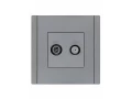 FORTE&PIANO Розетка двойная TV+SAT FP538 сталь IEK
