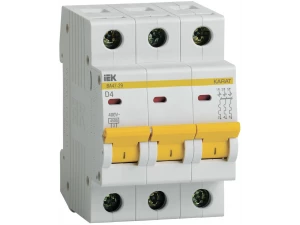 KARAT Автоматический выключатель ВА47-29 3P D 4А 4,5кА IEK