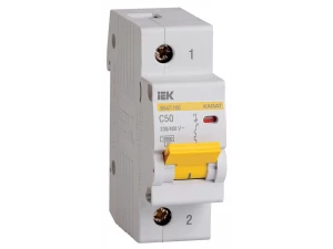 Автоматический выключатель 1Р ВА 47-100 50А 10 кА  характеристика С ИЭК