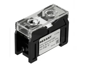 Блок зажимов клеммный БЗД 1-полюсный 25 мм2 90A на DIN-рейку REXANT, 11-2164
