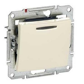 Переключатель 2 направления с синей подсветкой,10А Бежевый SDN1500147