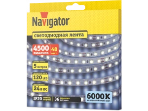 Лента СД NLS-2835CW120-9.6-IP20-24V 5м 95 296 Navigator
