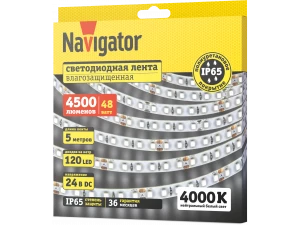 Лента СД NLS-2835W120-9.6-IP65-24V 5м 95 302 Navigator