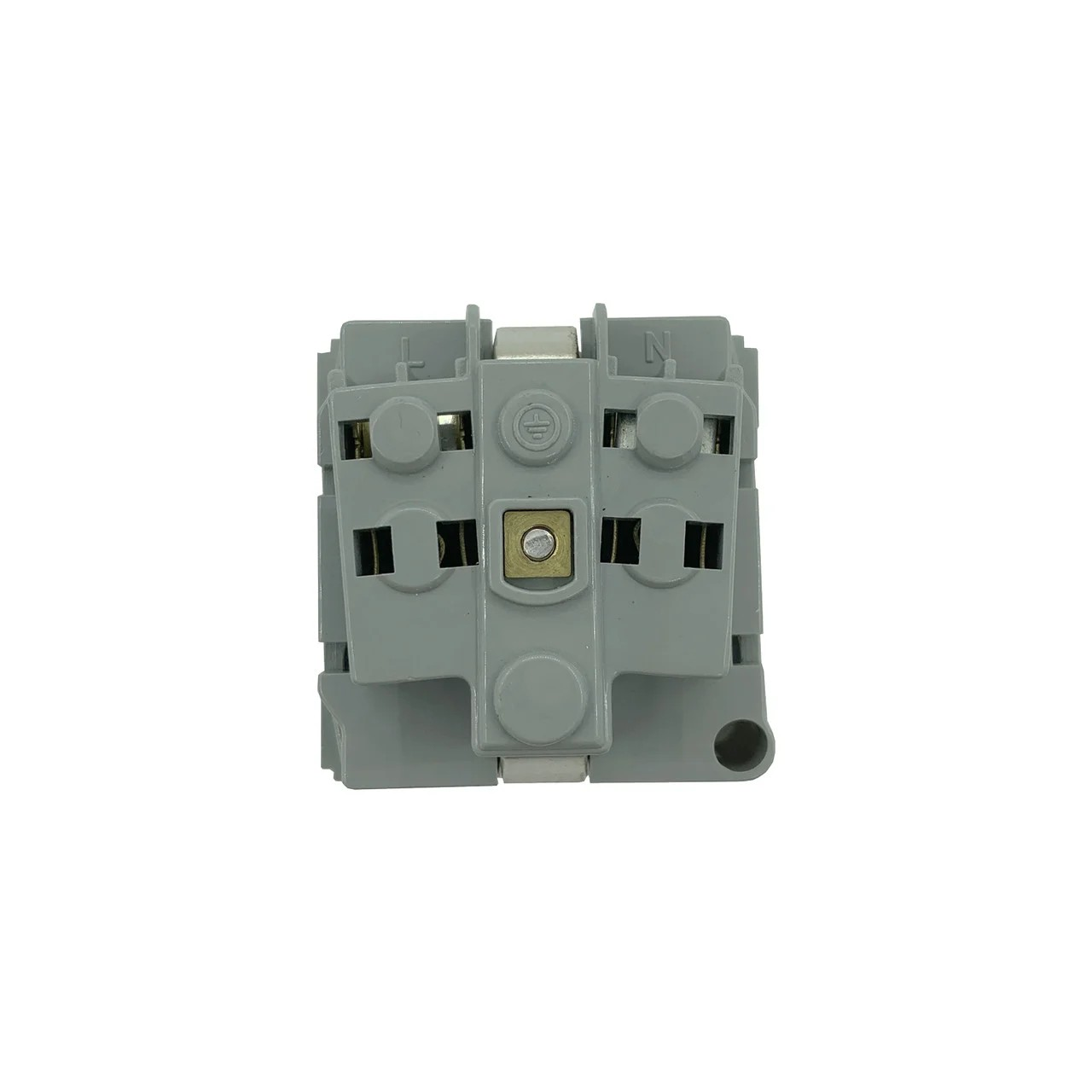 Розетка одинарная 0° с заземляющим контактом, 250 В, 16A 45*45, белая Shelbi SS45-Z-W