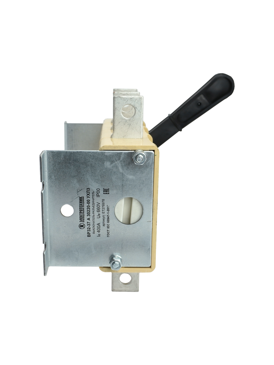 ВР32-37 А 30220-00 УХЛ3, 400А, несъёмная боковая рукоятка, 3-х пол. на одно напр., IP00  (ЭТ)(Китай)