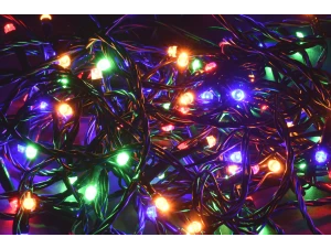 Гирлянда нить 5м 50 светодиодов RGB IP20 зеленый шнур 1,5м 230В контроллер 8 сцен IEK