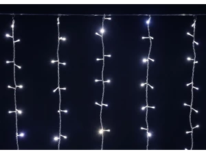 Гирлянда занавес 1,5х1,5м 160 светодиодов белый свет IP20 прозрачный шнур 3м 230В транзит IEK
