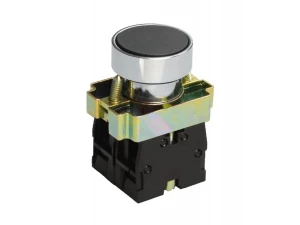 LAY5-BA25, чёрный, 1НО+1НЗ, цилиндр, хром, без подсветки, d22мм  (ЭТ)