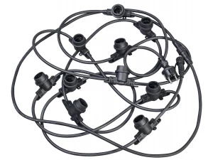 Гирлянда белт-лайт 5м 15 патронов E27 без ламп IP65 черный шнур 2м 230В транзит IEK