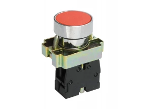 LAY5-BA42, красный, 1НЗ, цилиндр, хром, без подсветки, d22мм  (ЭТ)