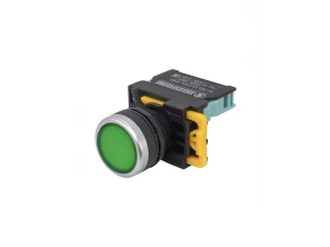ВК22-EW3361-65У1, зелёный, 1НО, цилиндр, с подсветкой 220В, d22мм, IP65  (ЭТ)