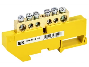 Шина PE 'земля' на DIN-изол ШНИ-8х12-6-Д-Ж IEK