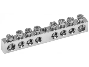 Шина PEN 'земля-ноль' 6х9мм 8/1 с никелевым покрытием (8групп/крепеж по центру) IEK