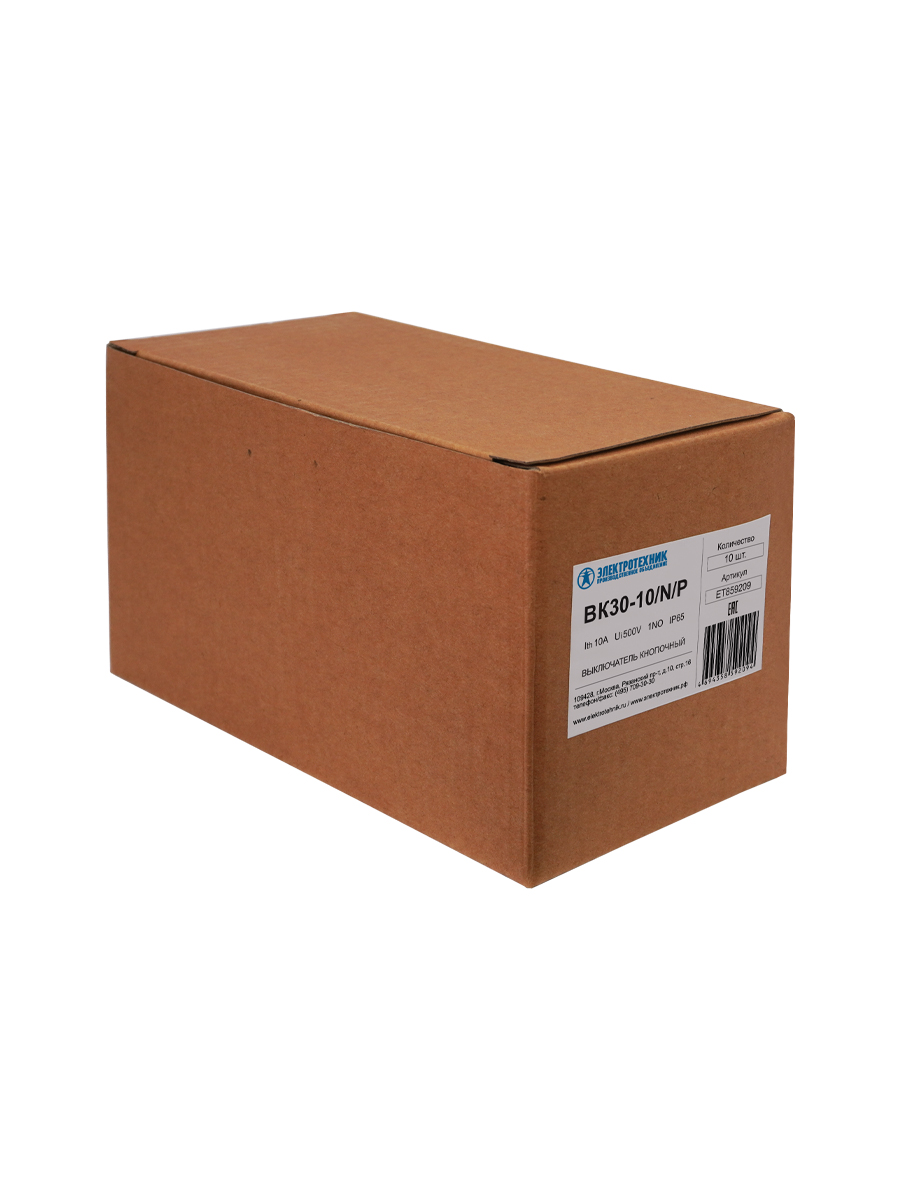 ВК30-10/G/P, зелёный, 1НО, цилиндр, d30мм, IP65  (ЭТ)