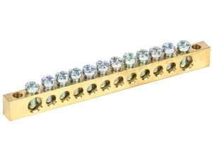 Шина PEN 'земля-ноль' 6х9мм 12/2 (12групп/крепеж по краям) IEK